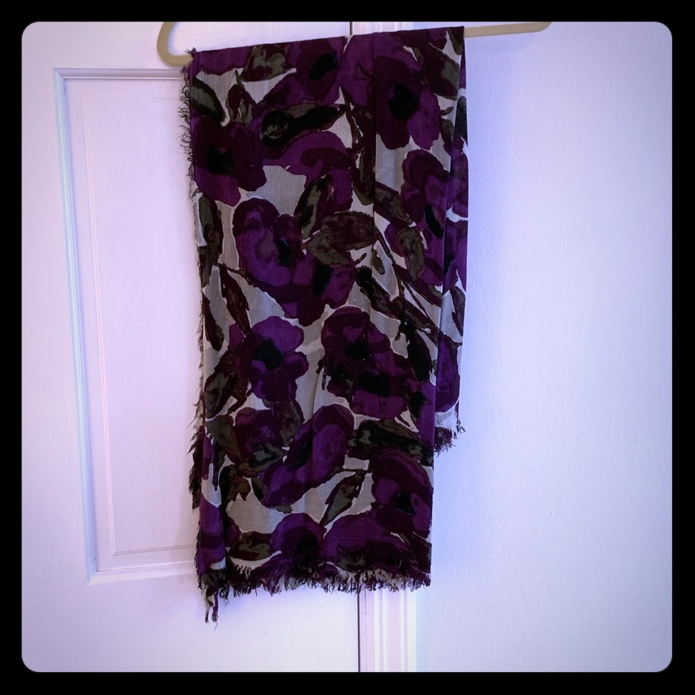Purple Floral Scarf